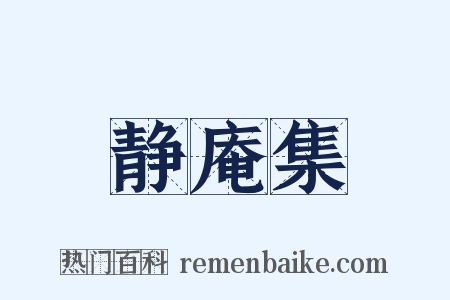 静庵集是什么意思的图片